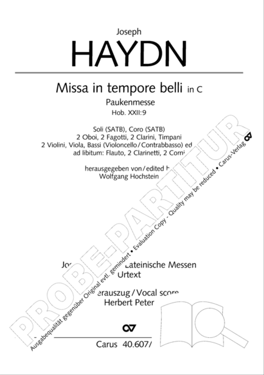 Mass in time of war (Missa in tempore belli) 4-Part scores gallery preview page 2