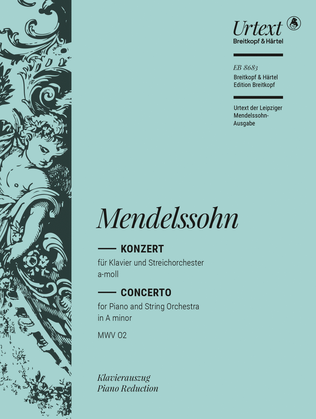 Book cover for Piano Concerto in A minor MWV O 2