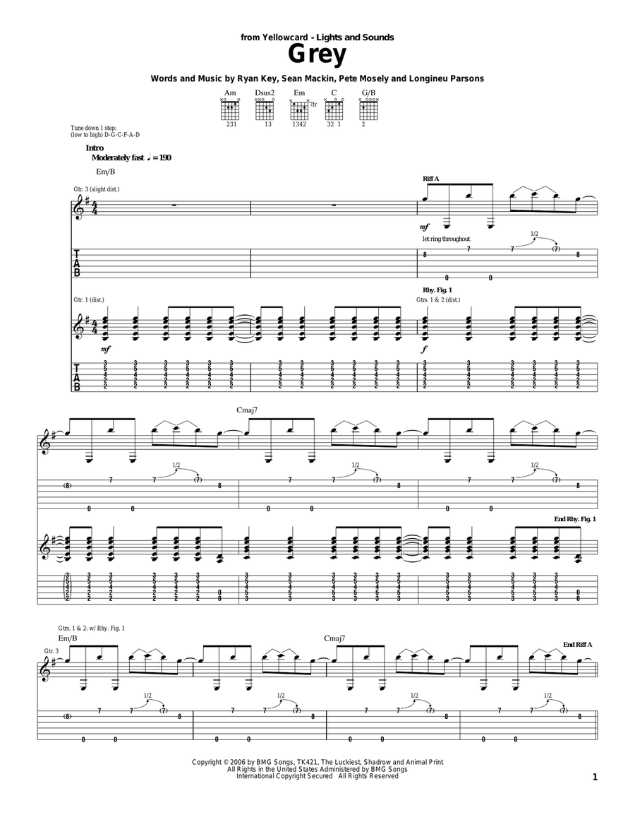Grey Grey Acoustic Guitar scores gallery preview page 1