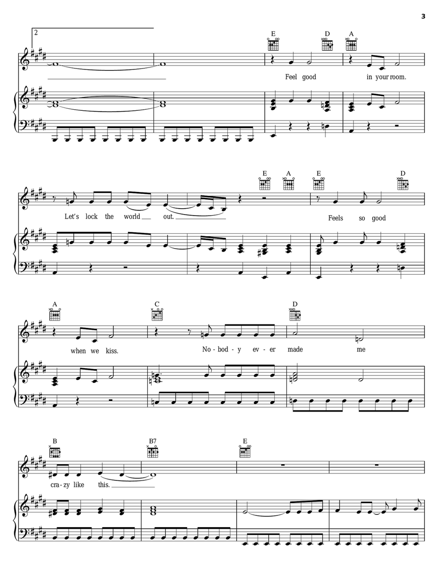 In Your Room In Your Room Piano, Vocal, Guitar scores gallery preview page 3