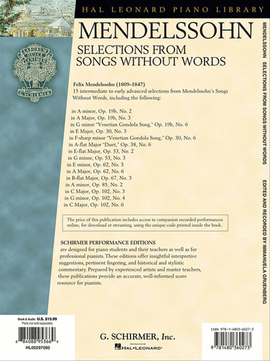 Mendelssohn - Selections from Songs Without Words Piano Solo scores gallery preview page 3