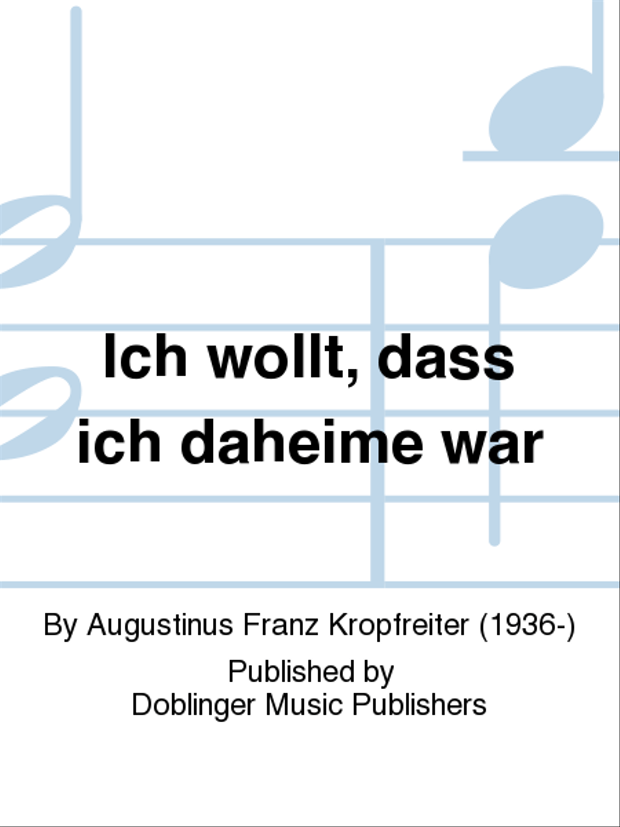 Ich wollt, dass ich daheime war Organ scores gallery preview page 1