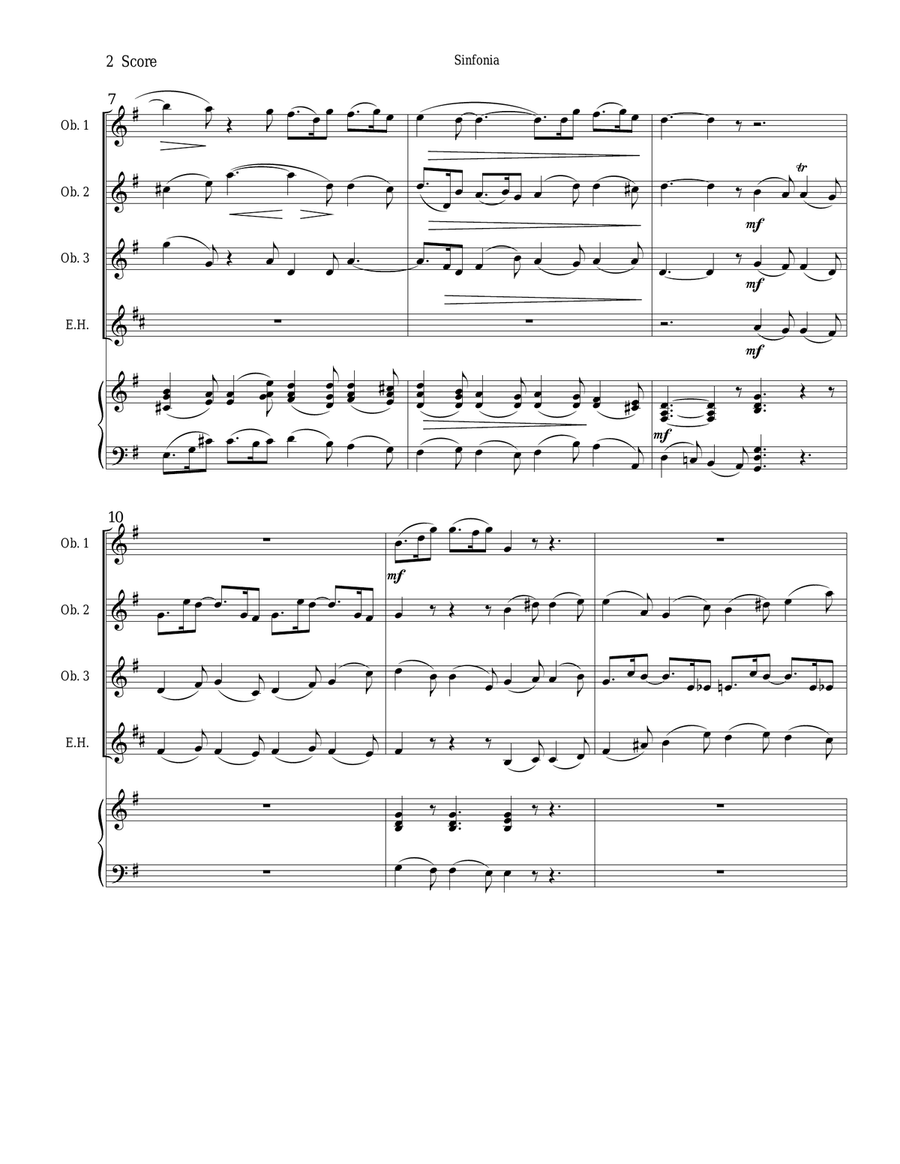 Sinfonia from Bach's Christmas Oratorio for oboe quartet Woodwind Quartet scores gallery preview page 2