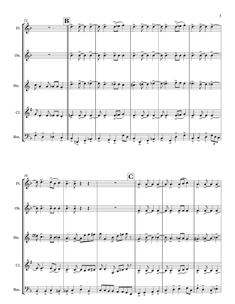 A String Of Pearls Woodwind Quintet scores gallery preview page 3