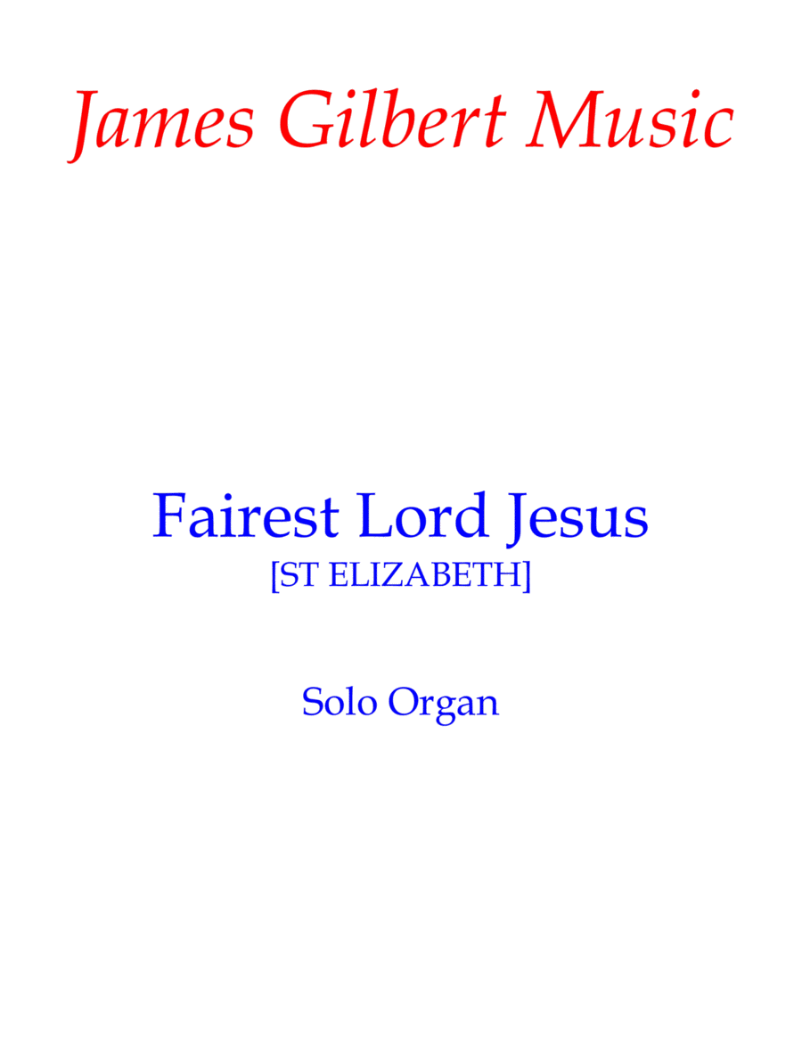 Fairest Lord Jesus Fairest Lord Jesus Organ Solo scores gallery preview page 1