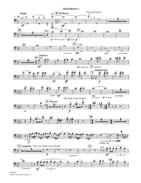 Medley from Miss Saigon (arr. Warren Barker) - Trombone 1