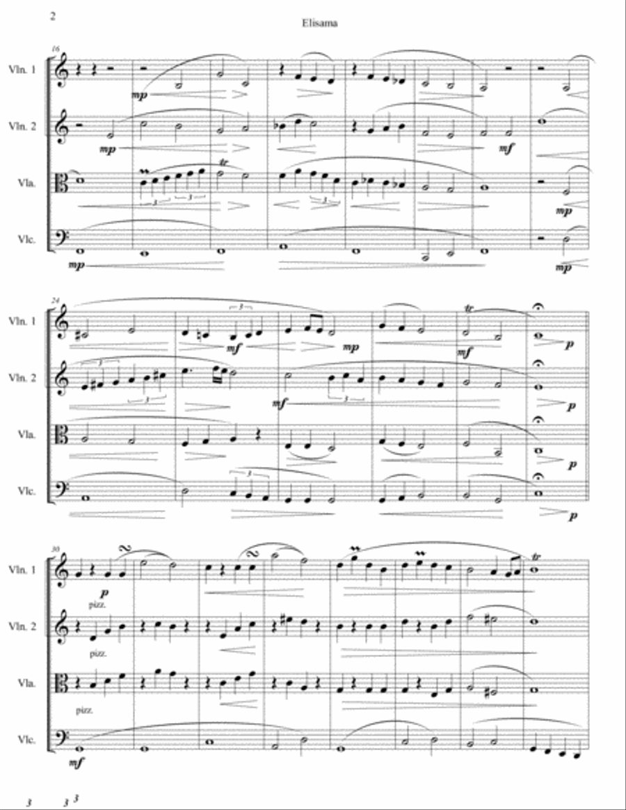 Elisama I, II e III String Quartet scores gallery preview page 2