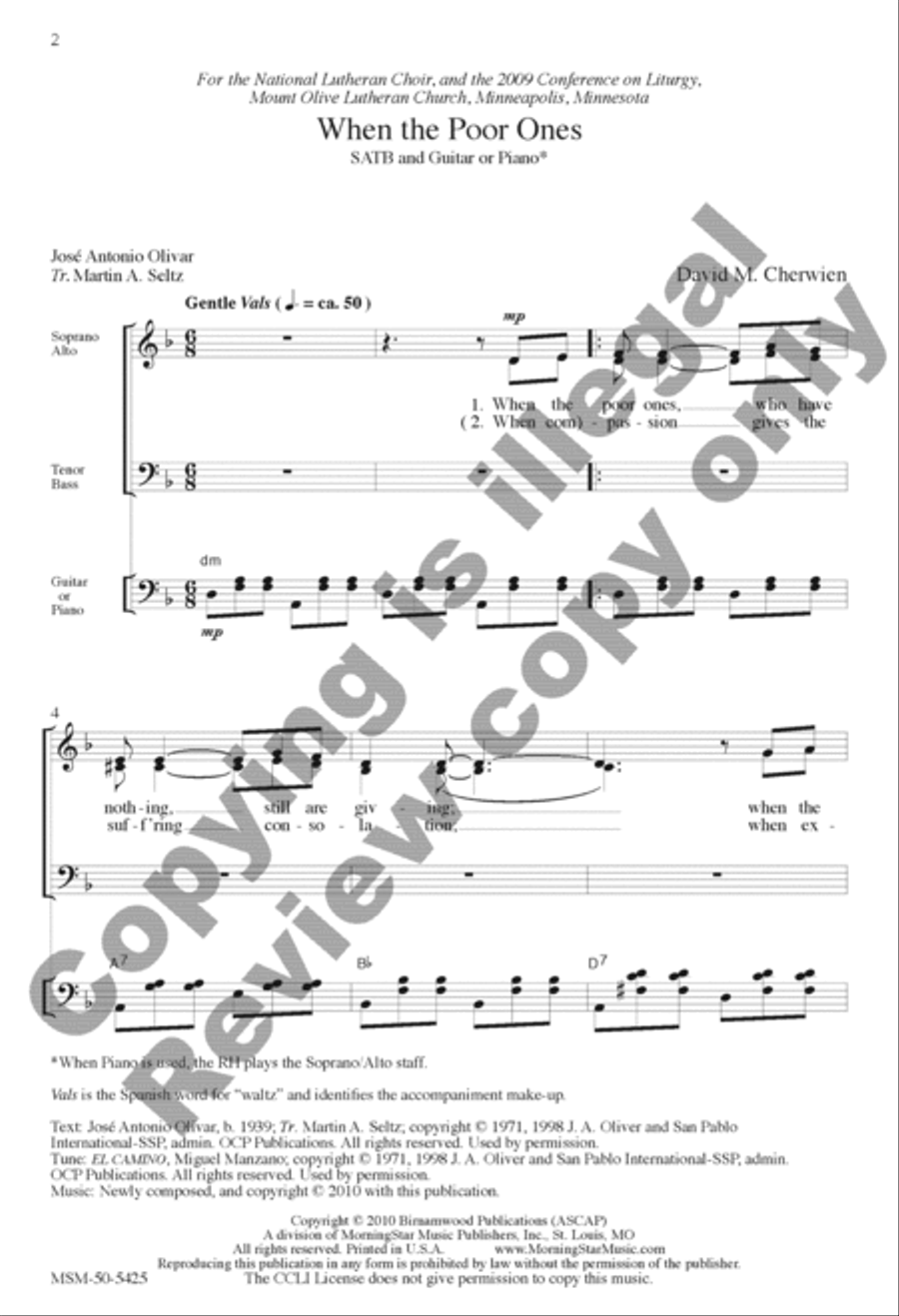 When the Poor Ones 4-Part scores gallery preview page 2