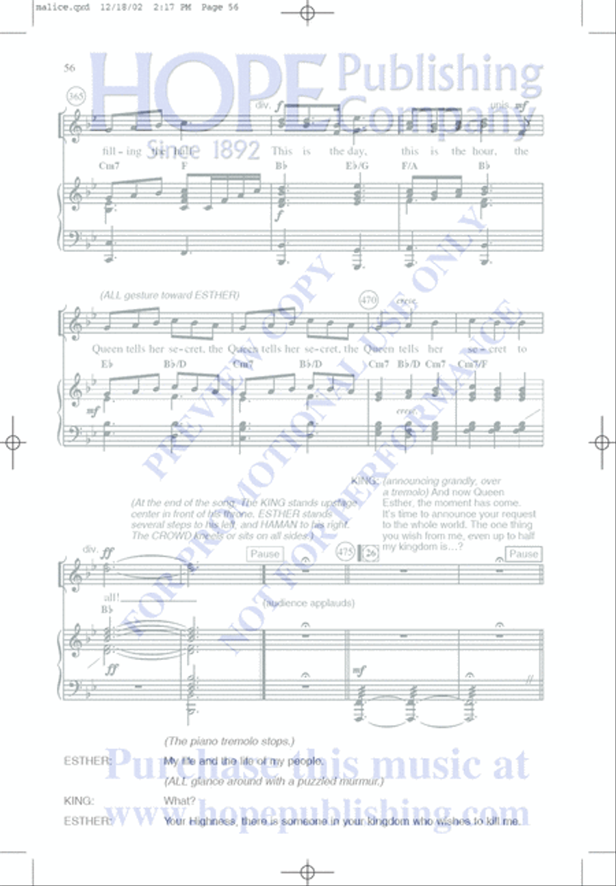 Malice in the Palace Unison Choir scores gallery preview page 56