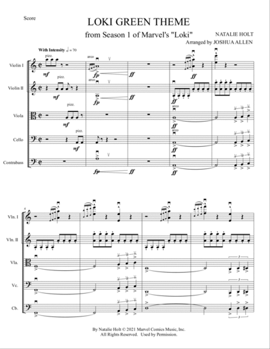 Loki Green Theme String Orchestra scores gallery preview page 3
