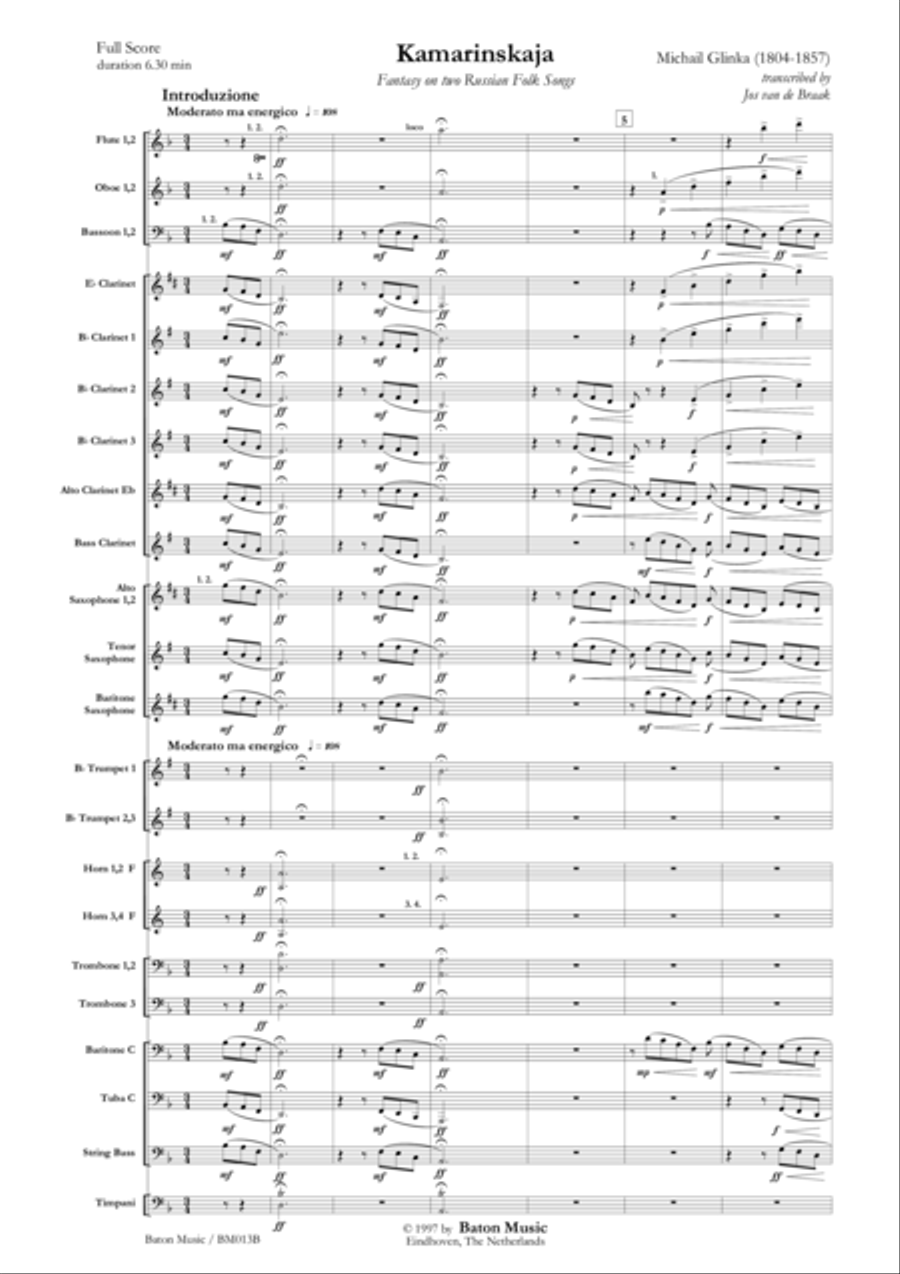 Kamarinskaja Concert Band scores gallery preview page 2