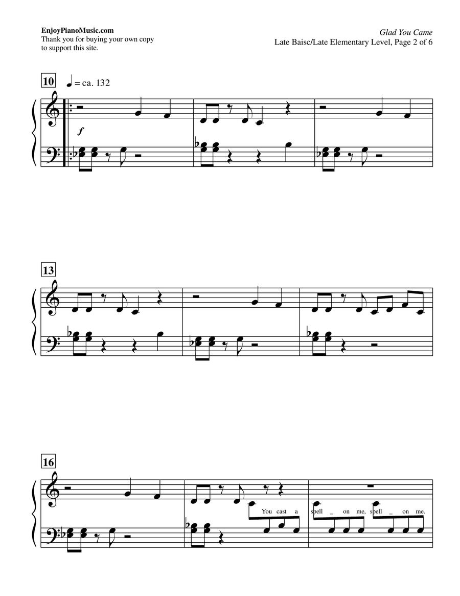 Glad You Came Glad You Came Piano Method scores gallery preview page 3