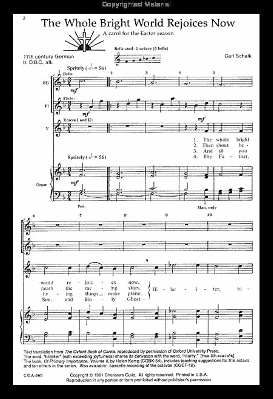 The Whole Bright World Rejoices Now Unison Choir scores gallery preview page 2