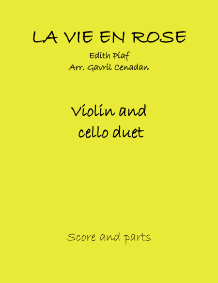 Edith Piaf La vie en rose for violin and cello