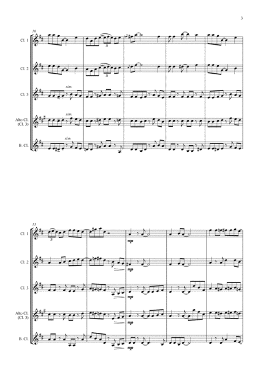 That Christmas Swing Thing... For Clarinet Quartet Clarinet Quartet scores gallery preview page 3