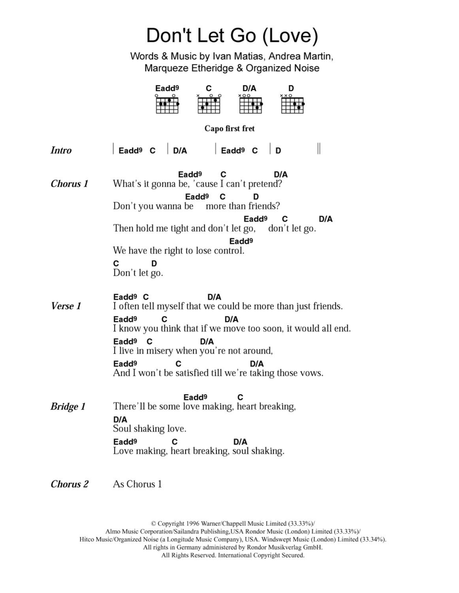 Don't Let Go (Love) Don't Let Go (Love) Acoustic Guitar scores gallery preview page 1