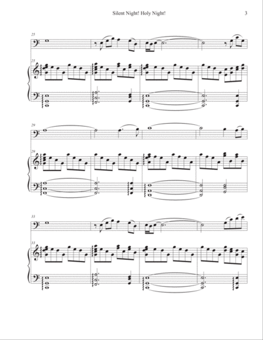 Silent Night! Holy Night! (Cello-Piano) Piano scores gallery preview page 3
