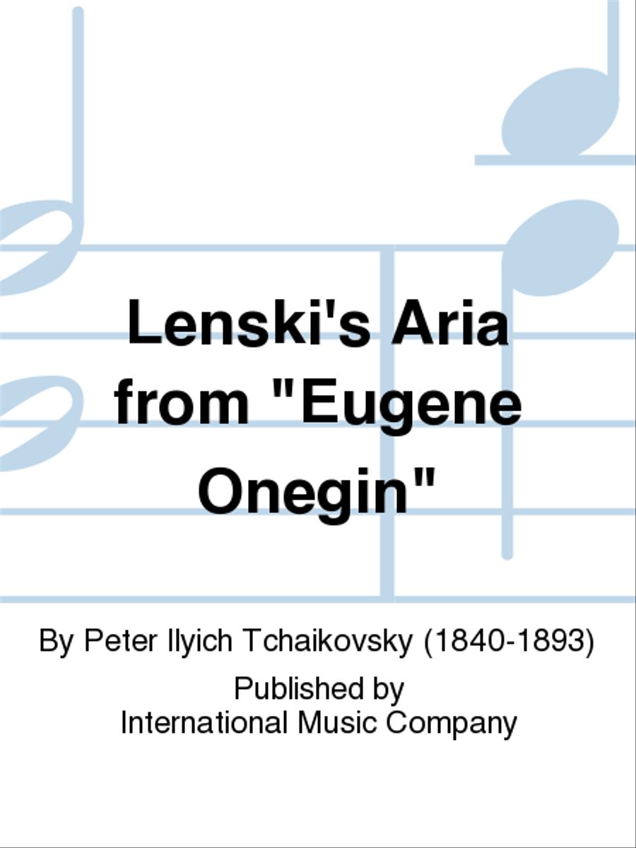 Lenski'S Aria From Eugene Onegin (R. & E.) (T.) Tenor Voice scores gallery preview page 1