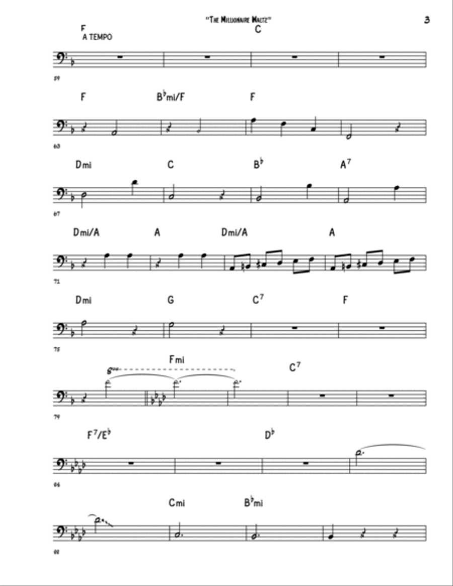 The Millionaire Waltz Bass Guitar scores gallery preview page 3