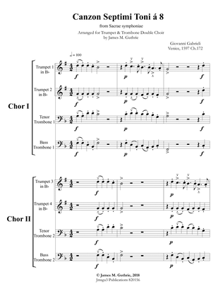 Gabrieli: Canzon Septimi Toni Ch. 172 for Trumpet & Trombone Double Choir