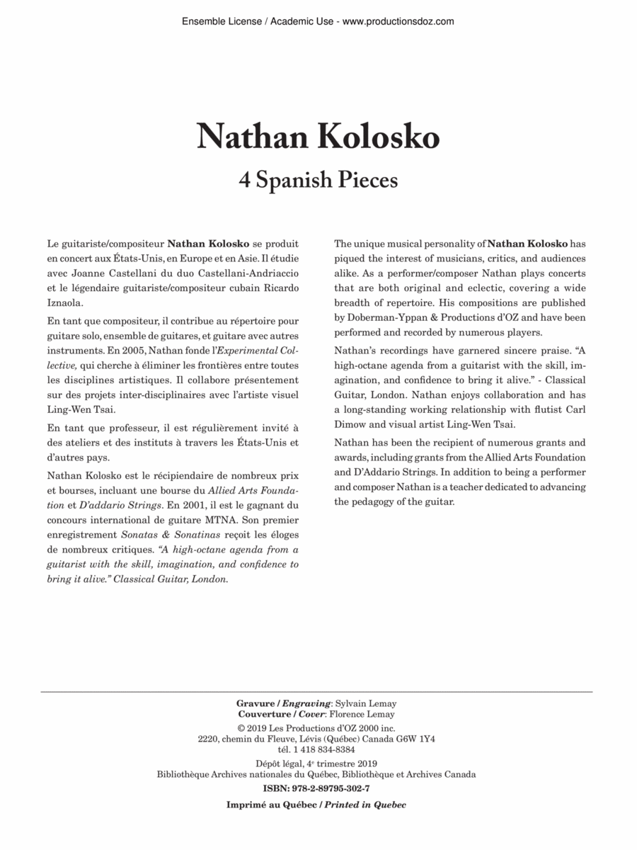 4 Spanish Pieces 4 Spanish Pieces Classical Guitar scores gallery preview page 1