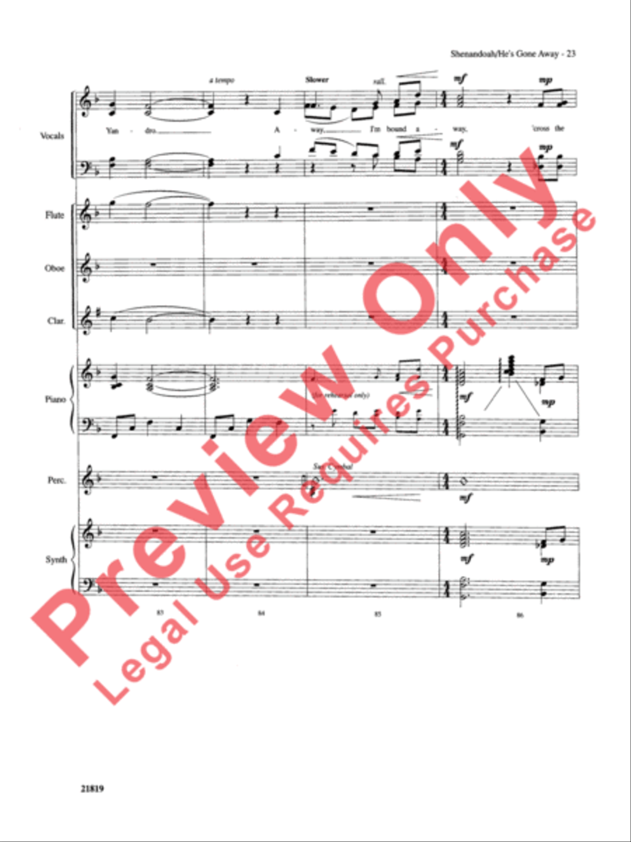 Shenandoah / He's Gone Away Choir scores gallery preview page 24