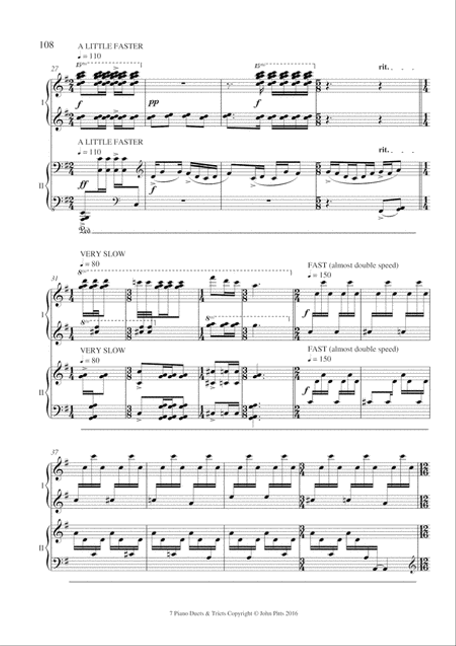 Glittering Gamelan 2 Pianos, 4-Hands scores gallery preview page 4