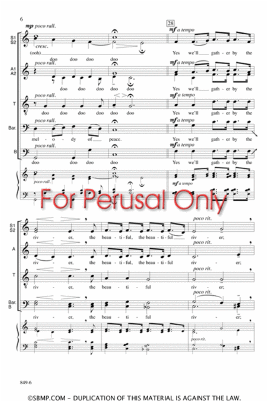 Shall We Gather at the River - SSATBB Octavo A Cappella scores gallery preview page 6