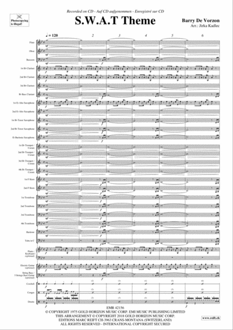 S.W.A.T Theme Concert Band scores gallery preview page 3