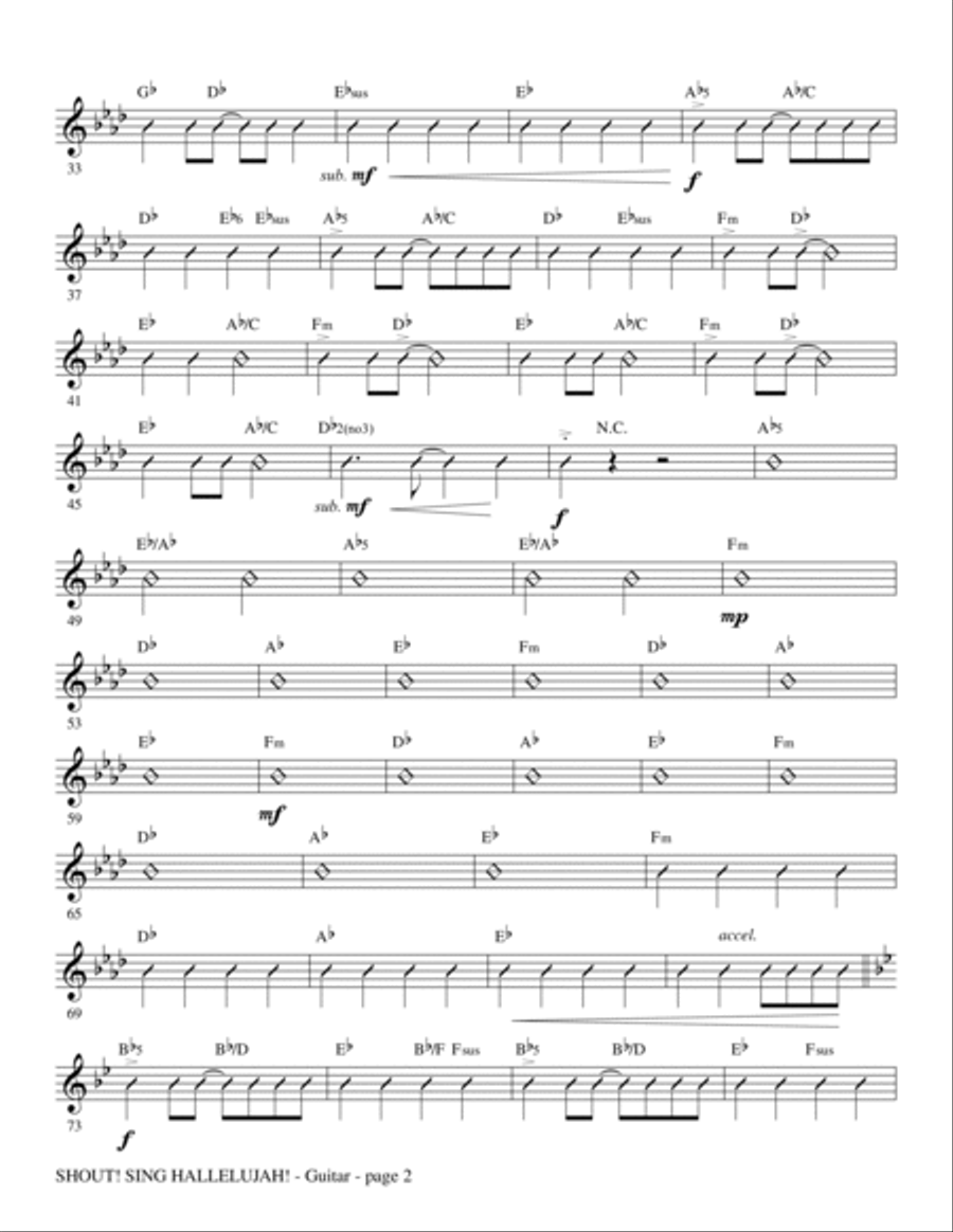 Shout! Sing Hallelujah! - Guitar Choir scores gallery preview page 2