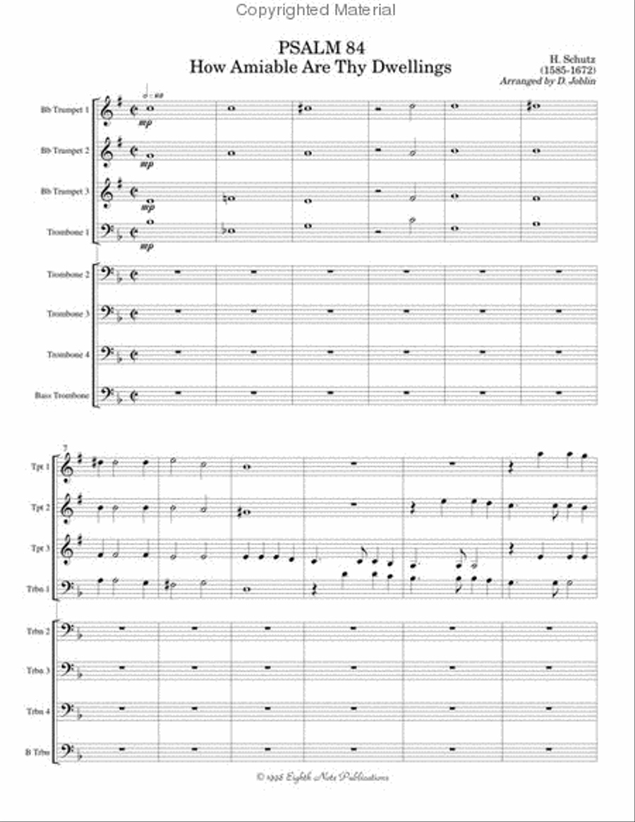 Psalm 84 How Amiable Are Thy Dwellings Small Ensemble scores gallery preview page 2