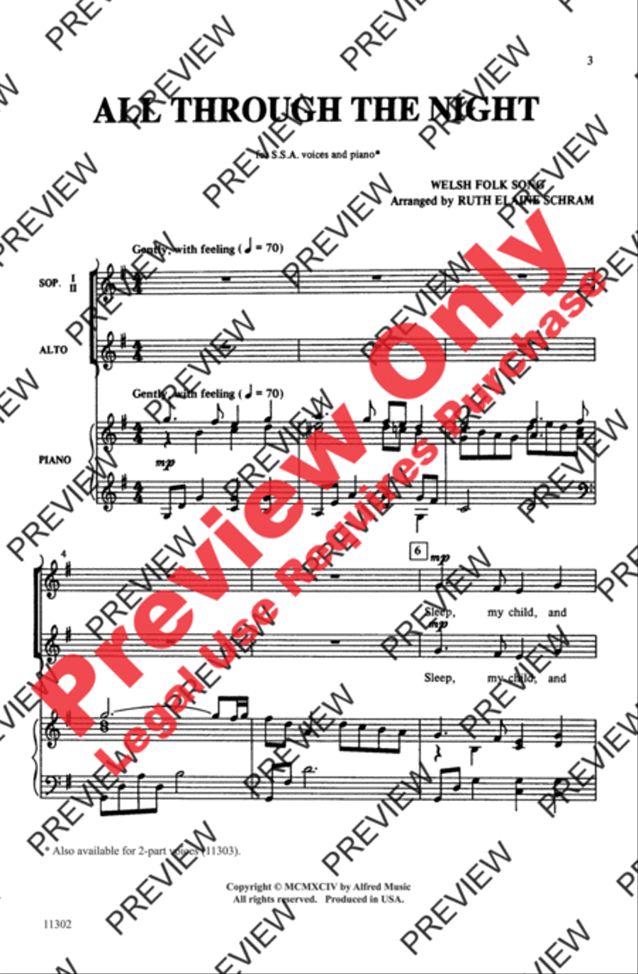 All Through the Night Women's Choir scores gallery preview page 2