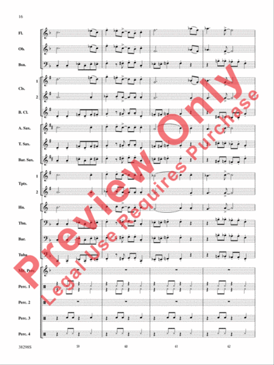 Wade in the Water Concert Band scores gallery preview page 16