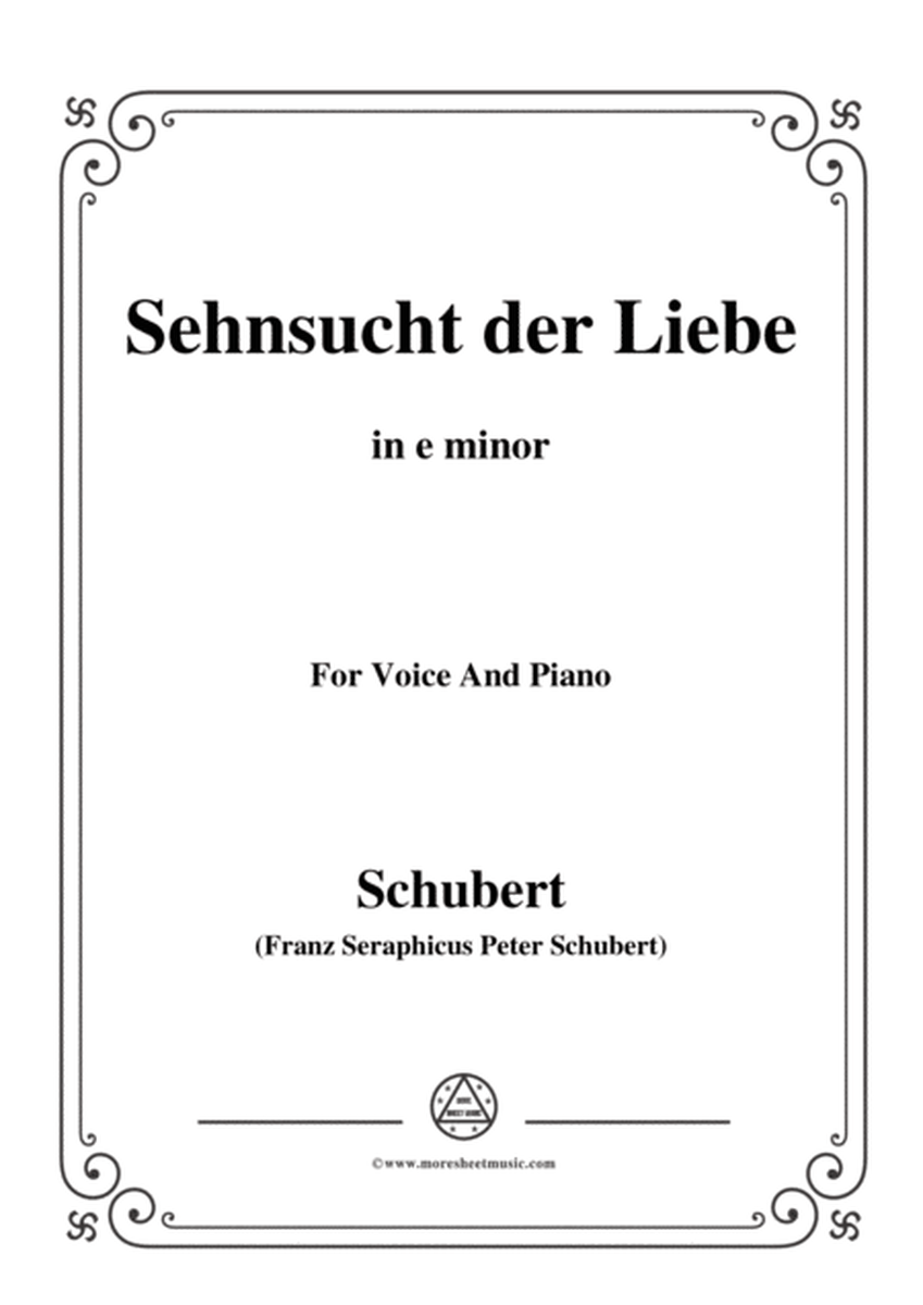 Schubert-Sehnsucht der Liebe(Love's Yearning), D.180,in e minor,for Voice&Piano image number null