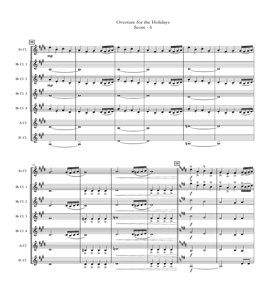 Overture for the Holidays (for Clarinet Choir)