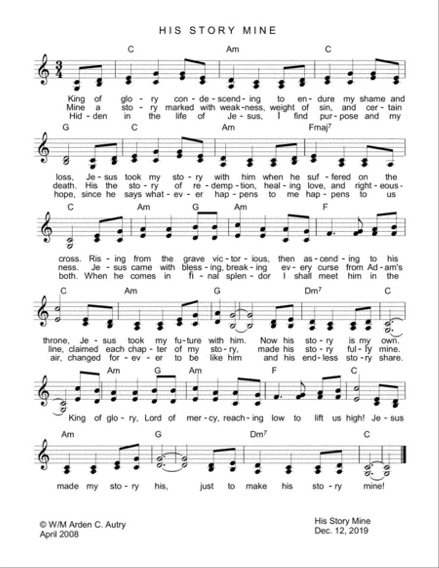 His Story Mine (King of Glory Condescending) Vocal Duet scores gallery preview page 1