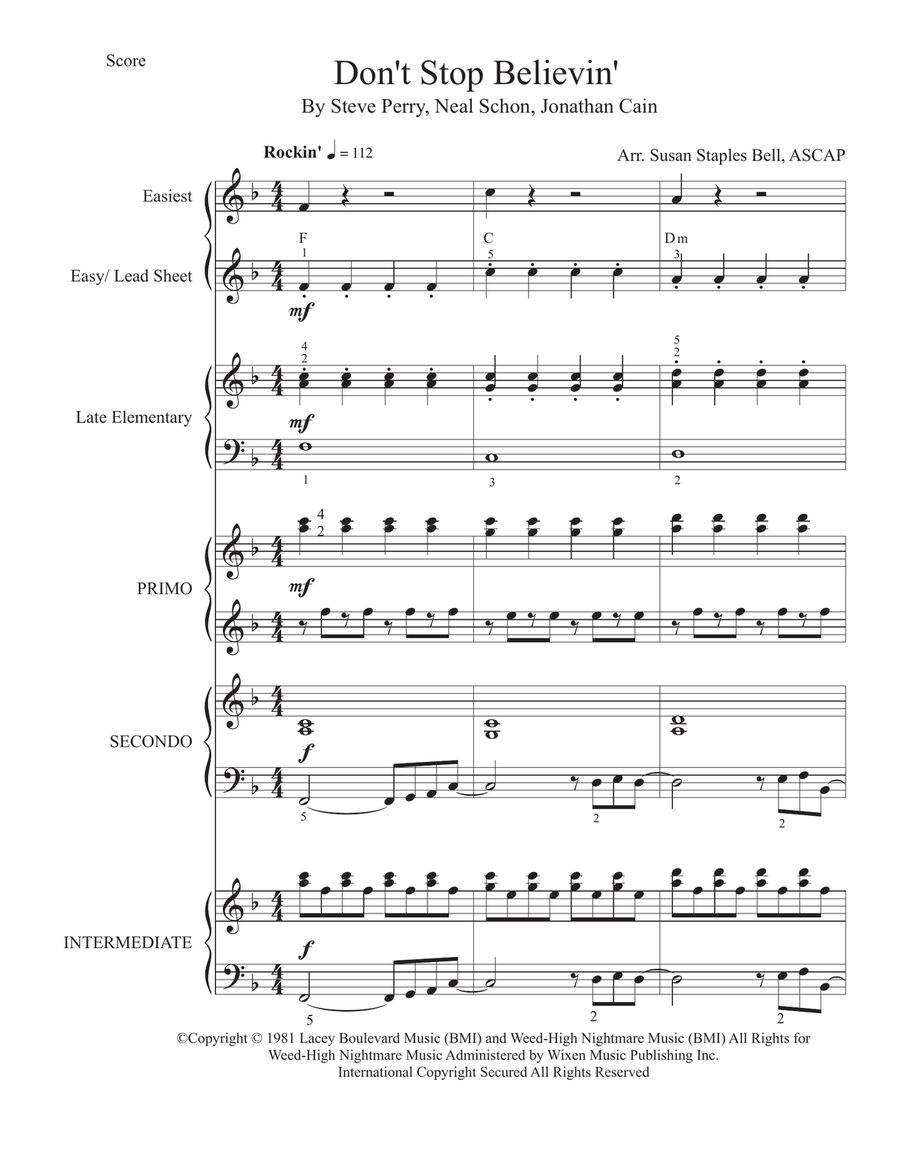 Don't Stop Believin' Piano Method scores gallery preview page 2