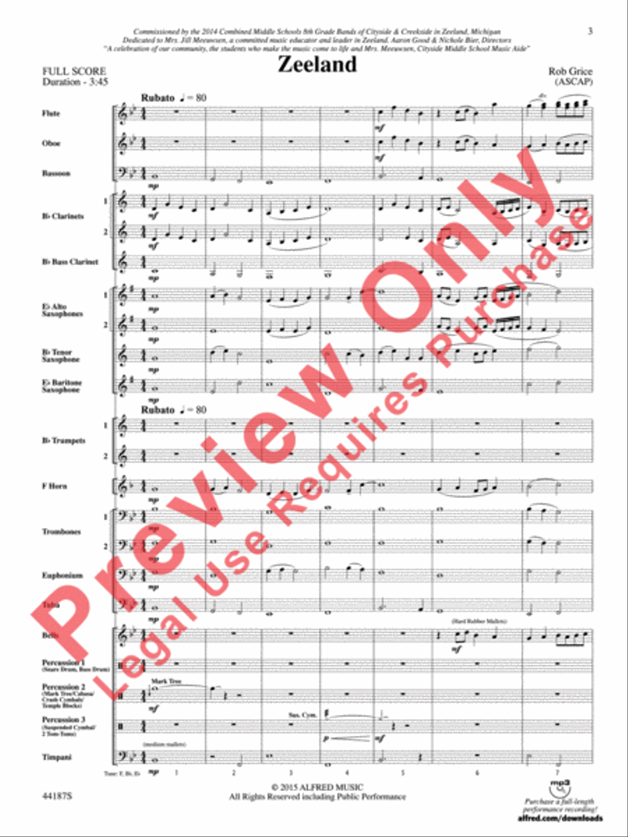 Zeeland Zeeland Concert Band scores gallery preview page 4