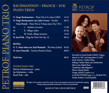 The Petrof Piano Trio plays Rachmaninov, Franck & Suk