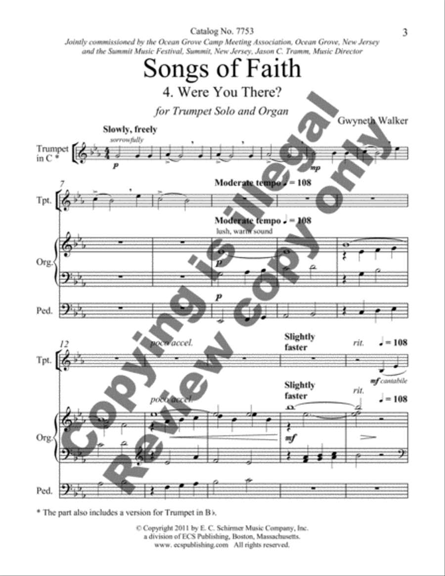 Songs of Faith: 4. Were You There? Trumpet scores gallery preview page 8