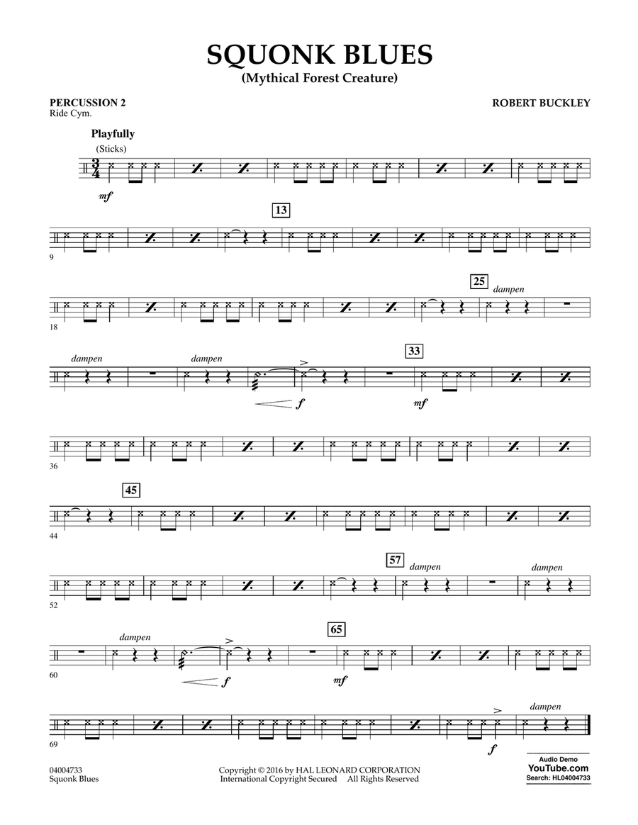 Squonk Blues - Percussion 2 Concert Band scores gallery preview page 1