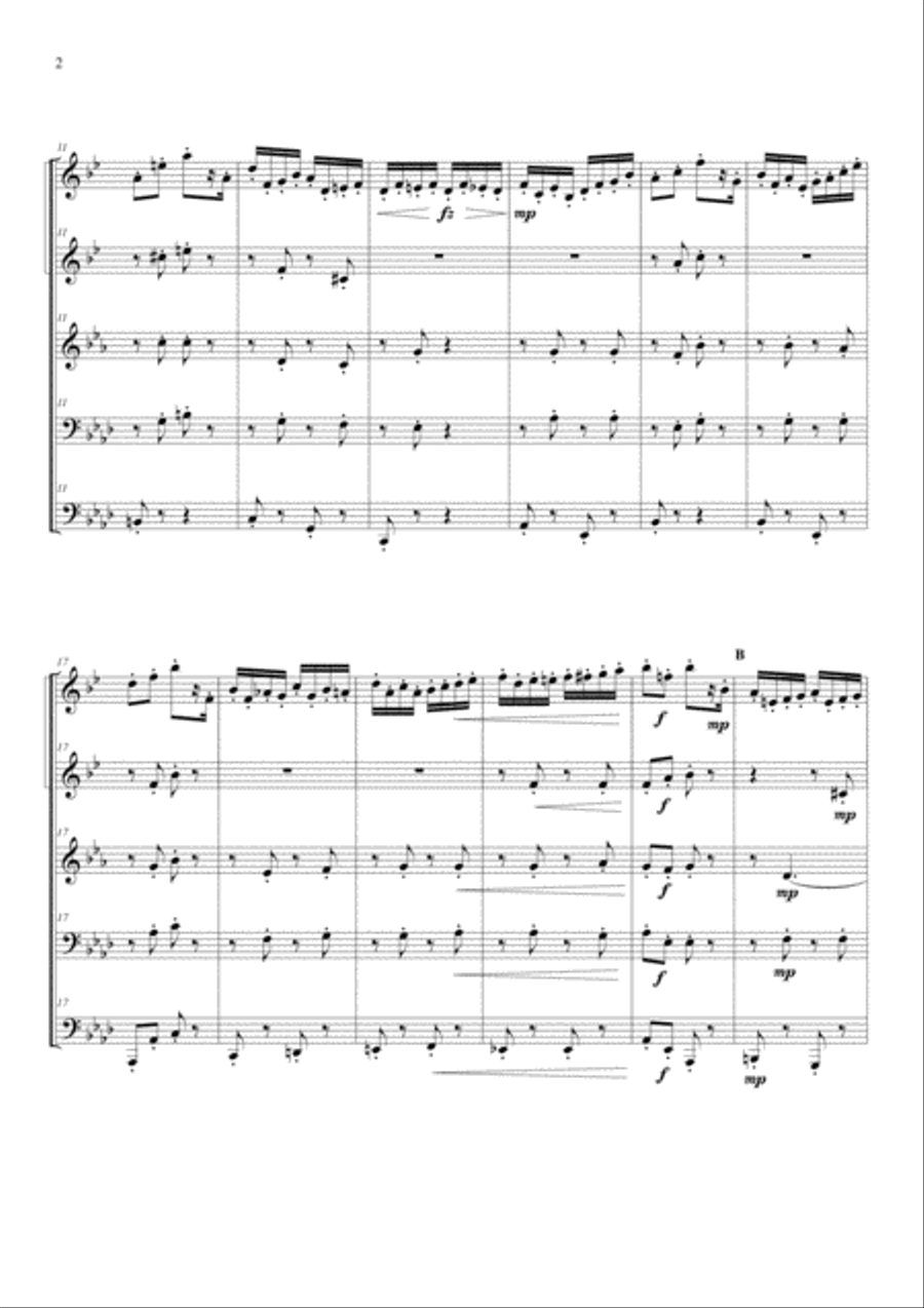 Pizzicati for Brass Quintet Brass Quintet scores gallery preview page 4