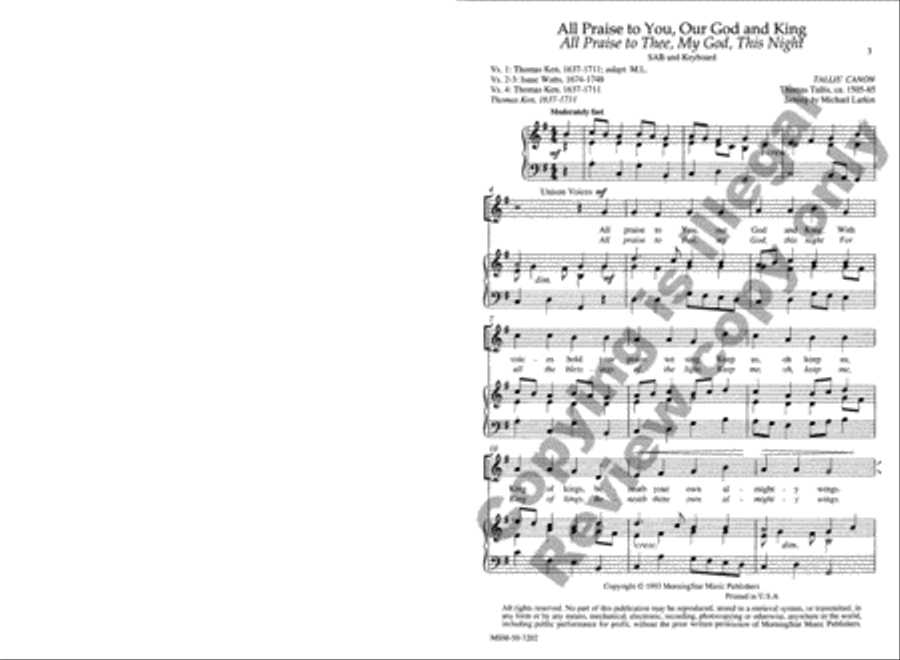 All Praise to You, Our God and King All Praise to Thee, My God, This Night 3-Part scores gallery preview page 2