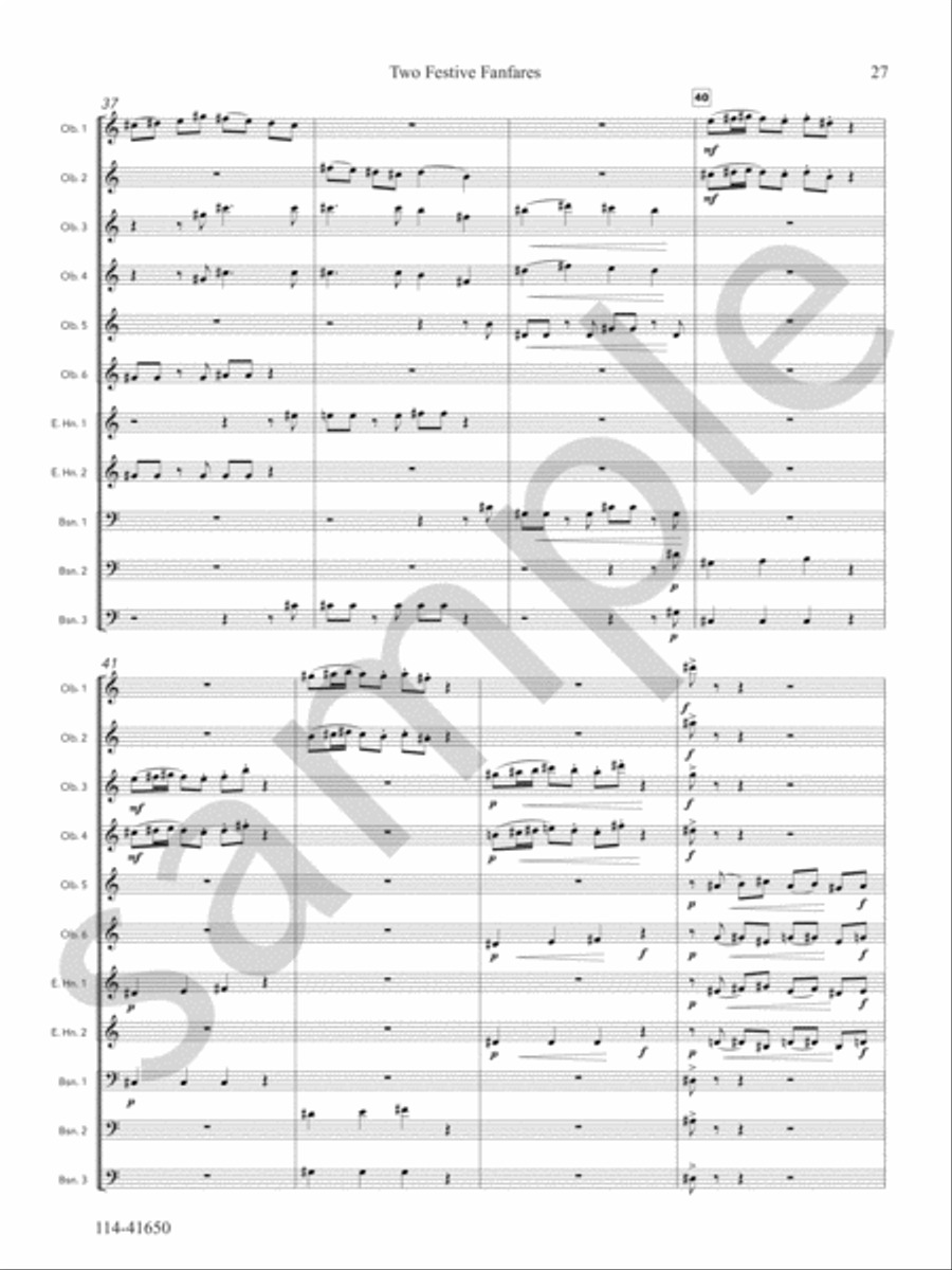 Two Festive Fanfares Chamber Music scores gallery preview page 16