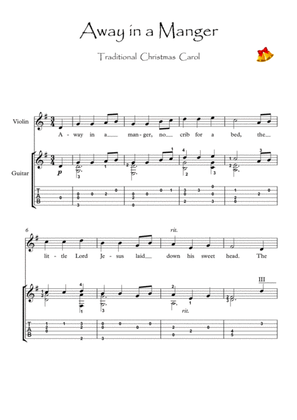 Away In A Manger Violin and Guitar duet