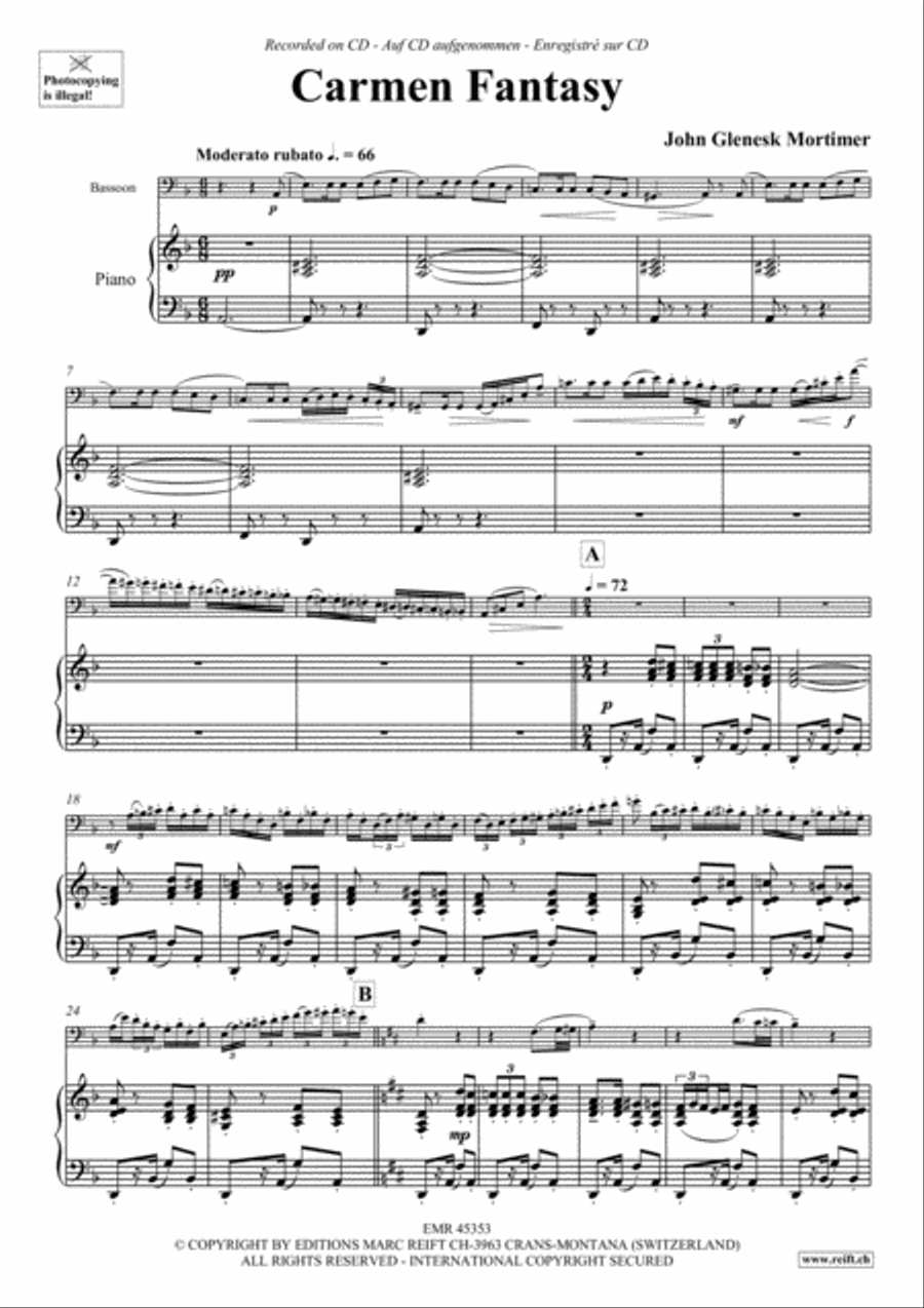 Carmen Fantasy Carmen Fantasy Bassoon Solo scores gallery preview page 6