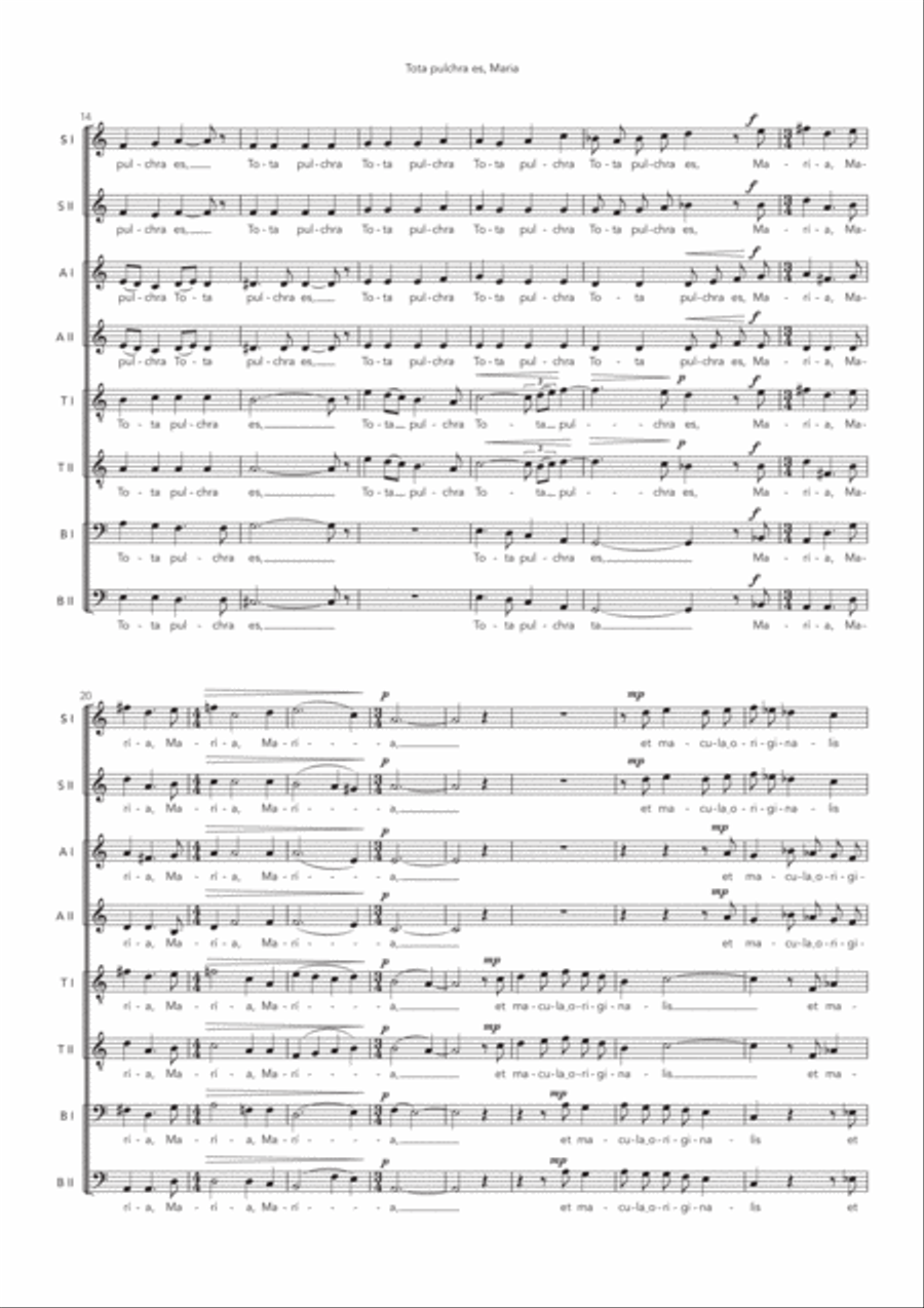 Tota pulchra es, Maria Tota pulchra es, Maria Divisi scores gallery preview page 3