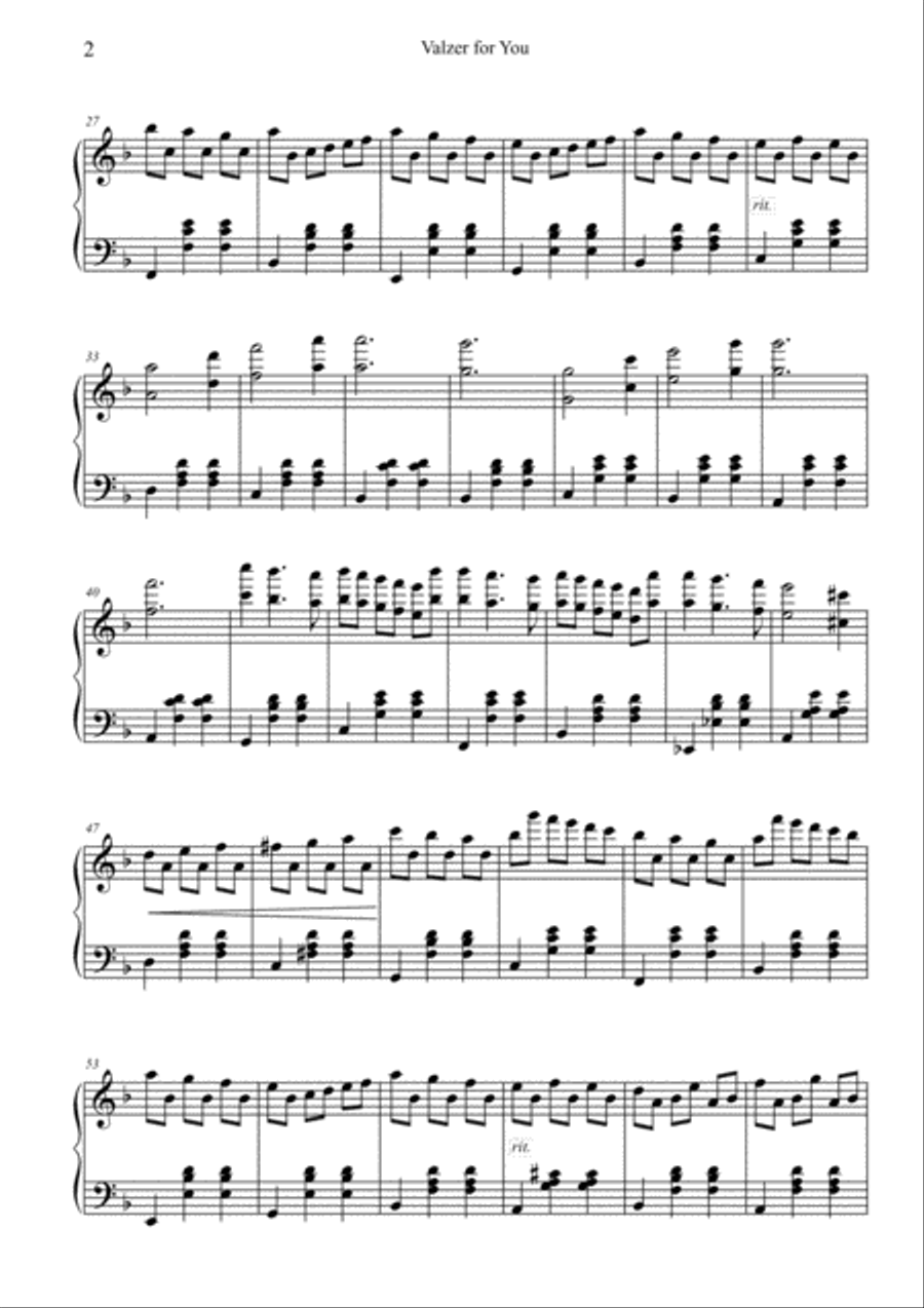 Valzer for You Valzer for You Piano Solo scores gallery preview page 2