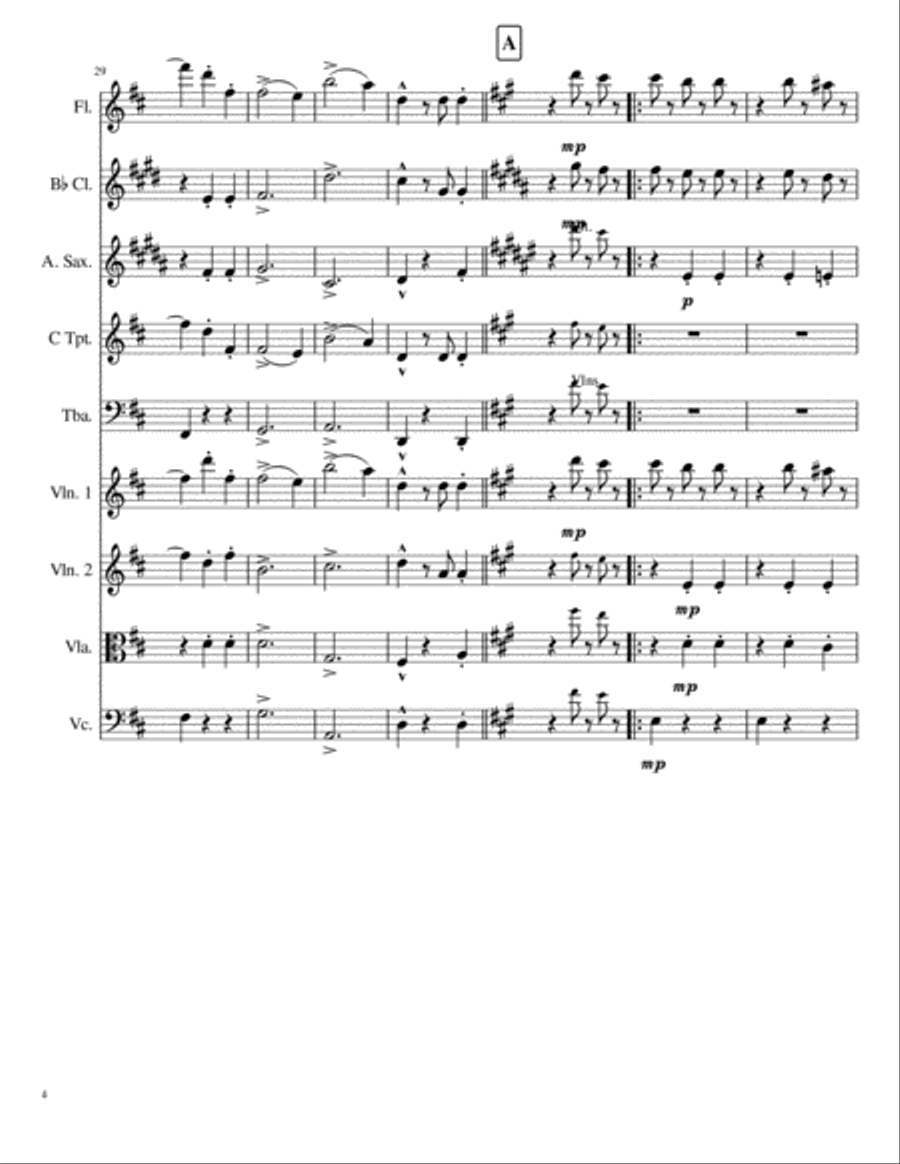 The Blue Danube / An der schönen blauen Donau, Op. 314 - J Strauss Jr. (Mixed Ensemble) Small Ensemble scores gallery preview page 4