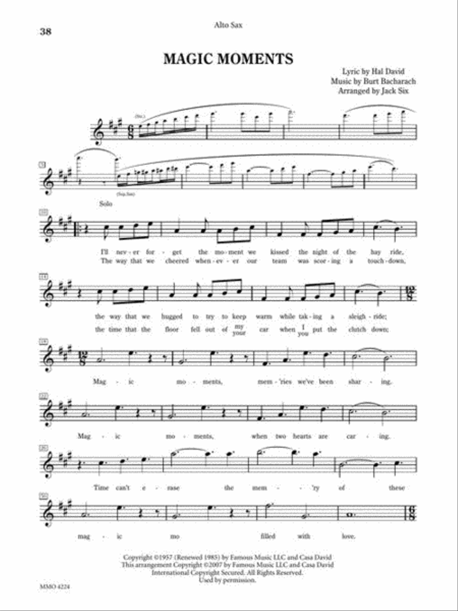 Play the Music of Burt Bacharach Tenor Saxophone scores gallery preview page 6